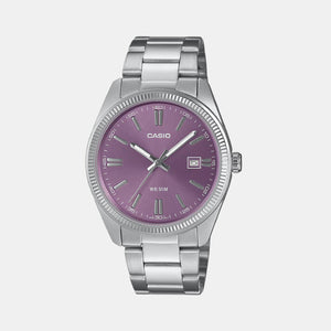 Enticer Men Quartz Purple Dial Analog Stainless Steel Watch A2368