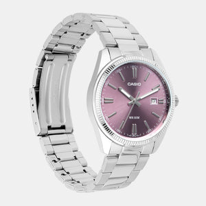 Enticer Men Quartz Purple Dial Analog Stainless Steel Watch A2368