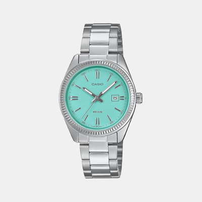 Enticer Women Quartz Blue Dial Analog Stainless Steel Watch A2372