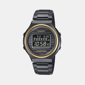 Enticer Men Quartz Black Dial Digital Stainless Steel Watch A2380