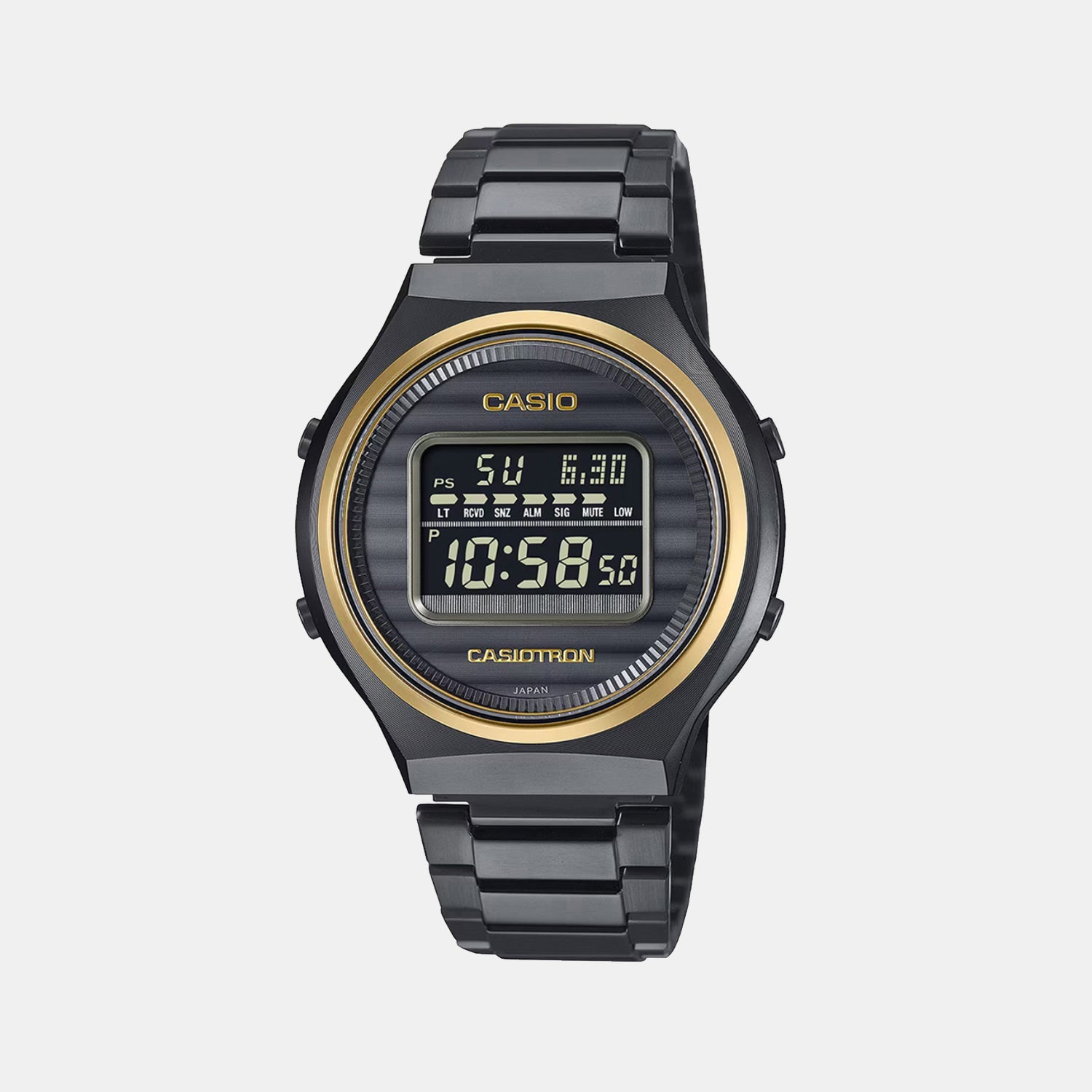 Enticer Men Quartz Black Dial Digital Stainless Steel Watch A2380
