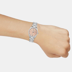 Enticer Men Quartz Pink Dial Analog Stainless Steel Watch A2395