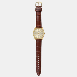 Enticer Men Quartz Gold Dial Analog Leather Watch A2396