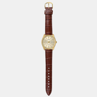 Enticer Men Quartz Gold Dial Analog Leather Watch A2396