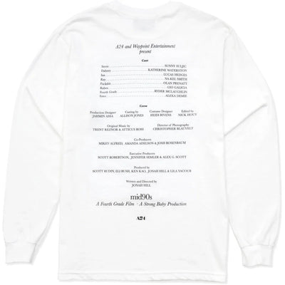 A24 Jonah Hill Credits Longsleeve T-Shirt White