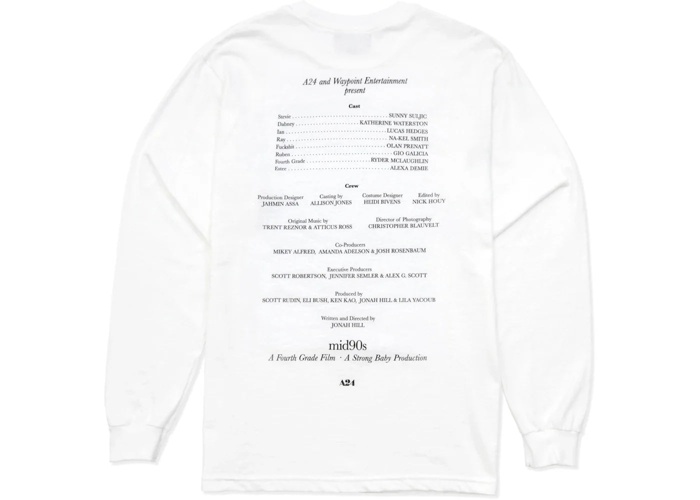 A24 Jonah Hill Credits Longsleeve T-Shirt White