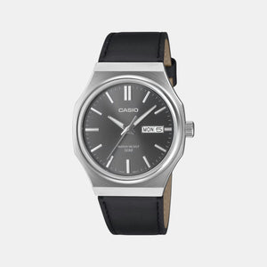 Enticer Men Quartz Grey Dial Analog Leather Watch A2419