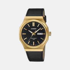 Enticer Men Quartz Black Dial Analog Leather Watch A2420