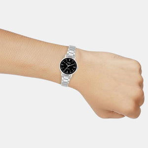 Enticer Women Quartz Black Dial Analog Stainless Steel Watch A2421