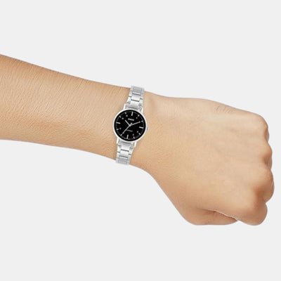 Enticer Women Quartz Black Dial Analog Stainless Steel Watch A2421