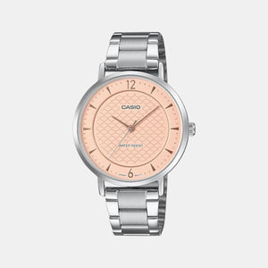 Enticer Women Quartz Pink Dial Analog Stainless Steel Watch A2430