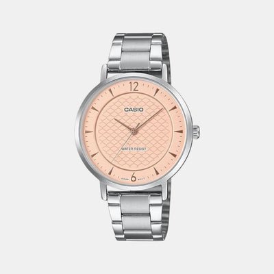 Enticer Women Quartz Pink Dial Analog Stainless Steel Watch A2430