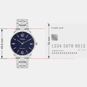 Enticer Men Quartz Blue Dial Analog Stainless Steel Watch A2434