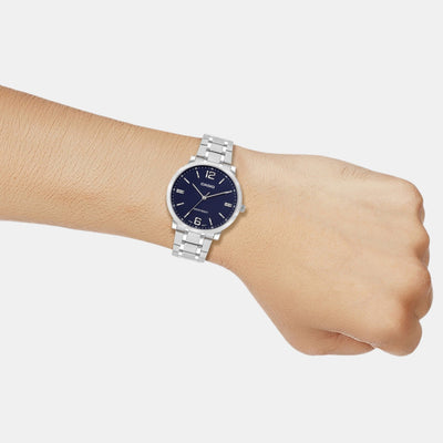 Enticer Men Quartz Blue Dial Analog Stainless Steel Watch A2434