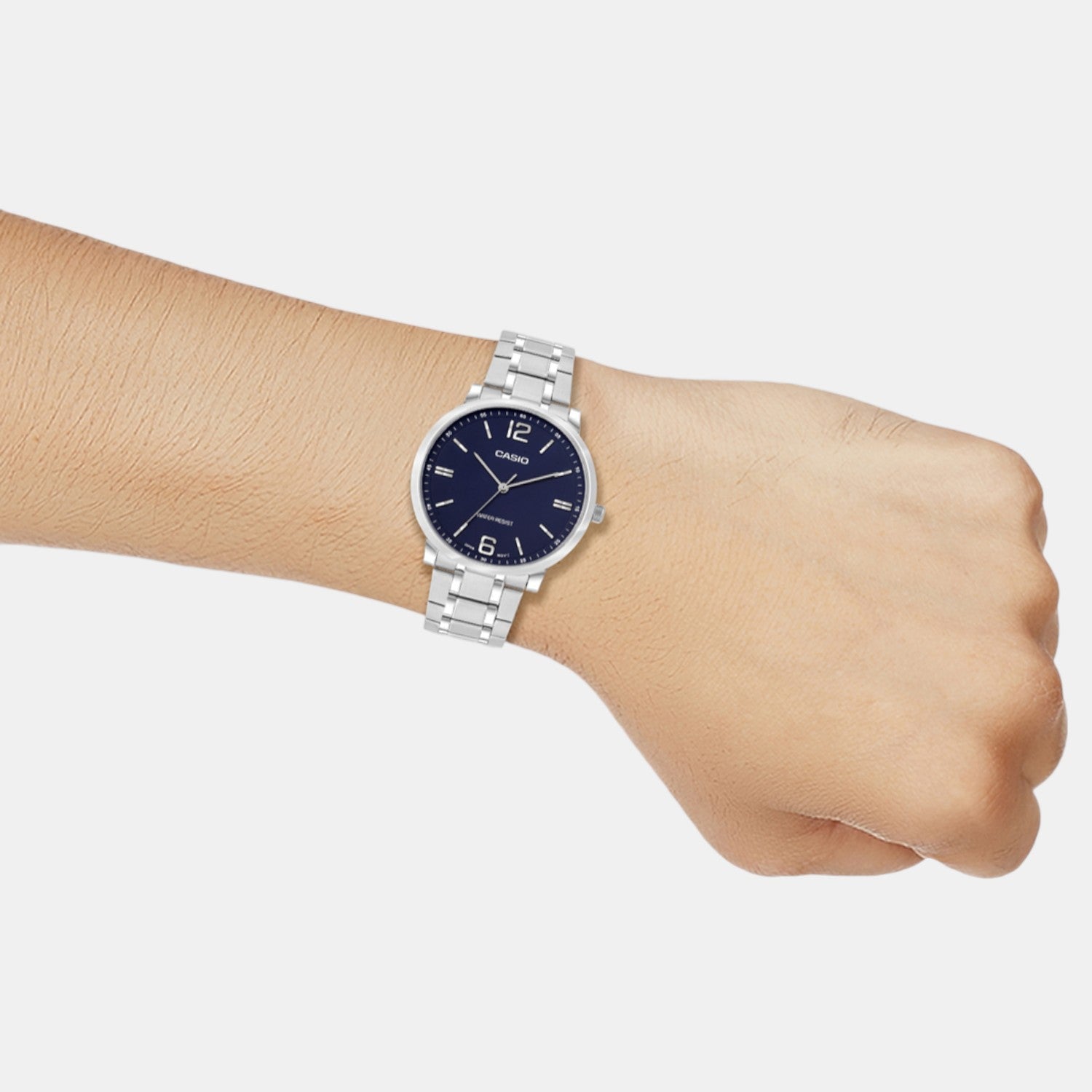 Enticer Men Quartz Blue Dial Analog Stainless Steel Watch A2434