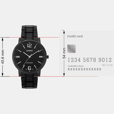 Enticer Men Quartz Black Dial Analog Stainless Steel Watch A2437