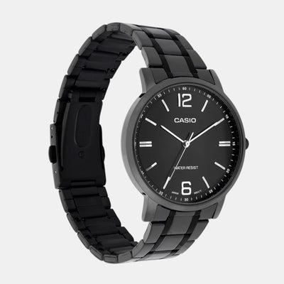 Enticer Men Quartz Black Dial Analog Stainless Steel Watch A2437