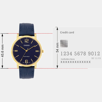Enticer Men Quartz Blue Dial Analog Leather Watch A2439