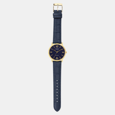Enticer Men Quartz Blue Dial Analog Leather Watch A2439