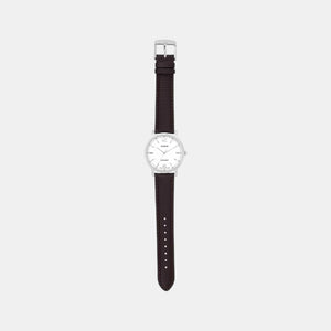 Enticer Men Quartz White Dial Analog Leather Watch A2440