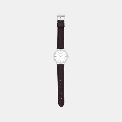Enticer Men Quartz White Dial Analog Leather Watch A2440
