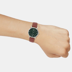 Enticer Women Quartz Green Dial Analog Leather Watch A2447