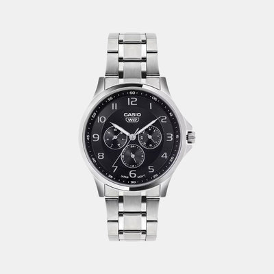 Enticer Men Quartz Black Dial Analog Stainless Steel Watch A2450
