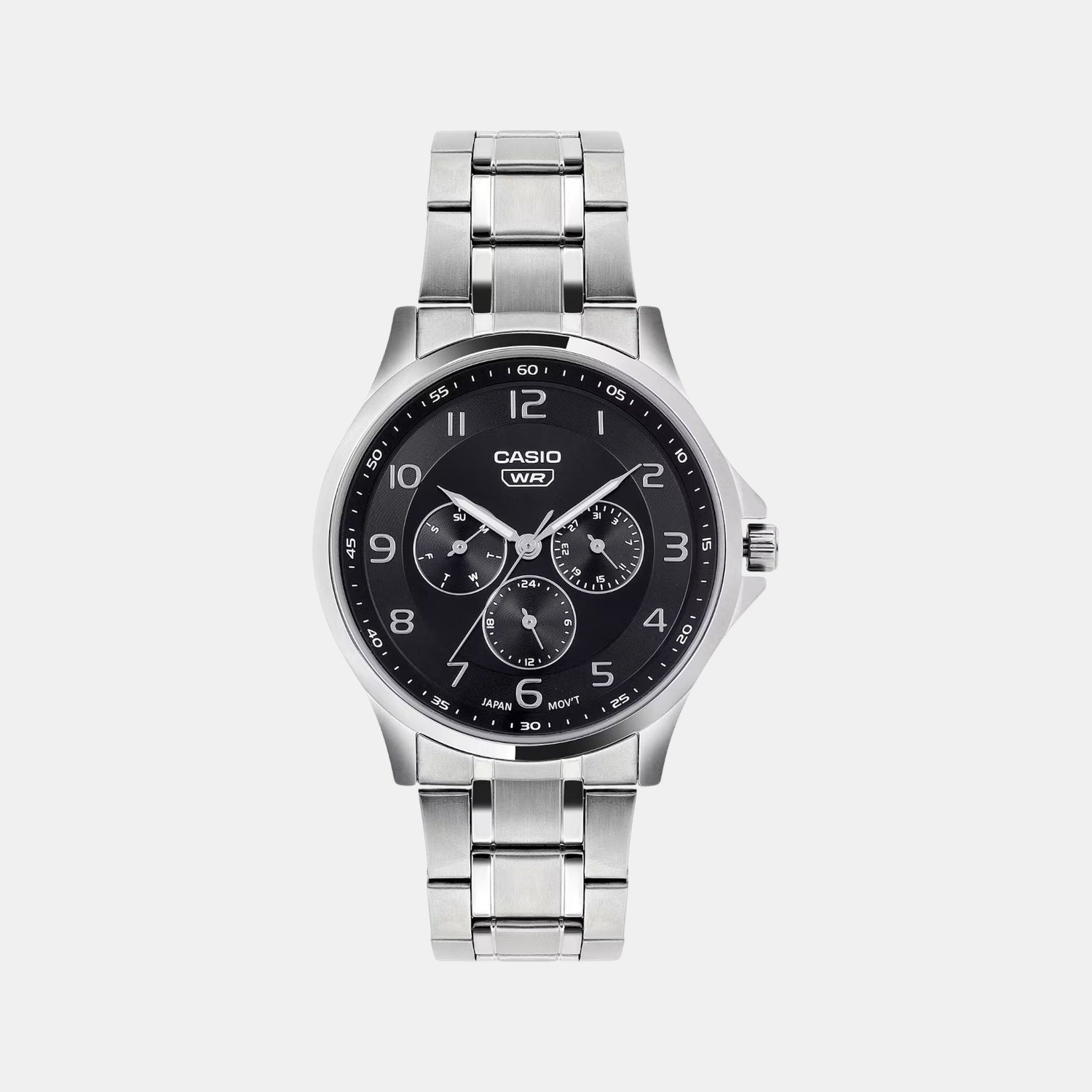 Enticer Men Quartz Black Dial Analog Stainless Steel Watch A2450