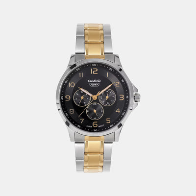 Enticer Men Quartz Black Dial Analog Stainless Steel Watch A2452