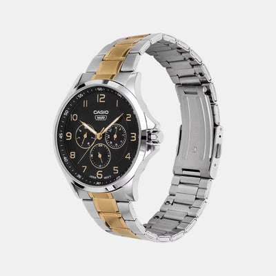Enticer Men Quartz Black Dial Analog Stainless Steel Watch A2452