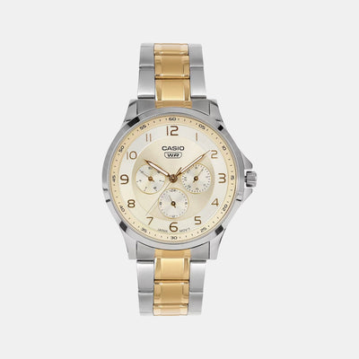 Enticer Men Quartz Yellow Dial Analog Stainless Steel Watch A2453