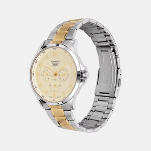 Enticer Men Quartz Yellow Dial Analog Stainless Steel Watch A2453