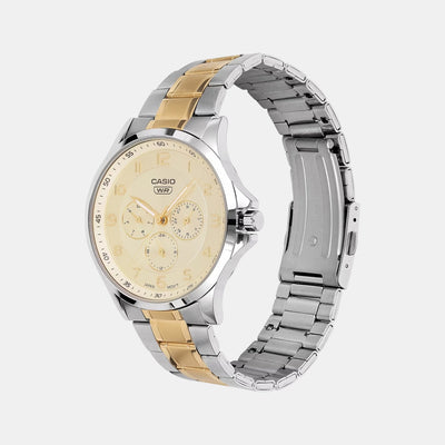 Enticer Men Quartz Yellow Dial Analog Stainless Steel Watch A2453