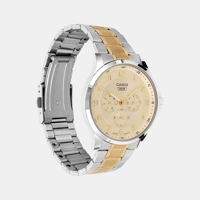 Enticer Men Quartz Yellow Dial Analog Stainless Steel Watch A2453