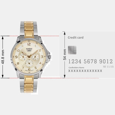 Enticer Men Quartz Yellow Dial Analog Stainless Steel Watch A2453