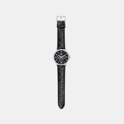 Enticer Men Quartz Black Dial Analog Stainless Steel Watch A2454