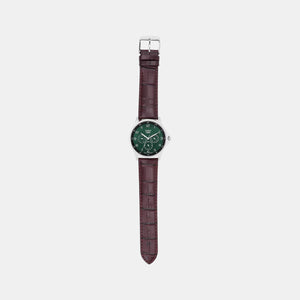 Enticer Men Quartz Green Dial Analog Stainless Steel Watch A2456