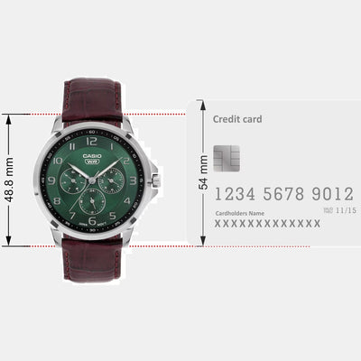 Enticer Men Quartz Green Dial Analog Stainless Steel Watch A2456