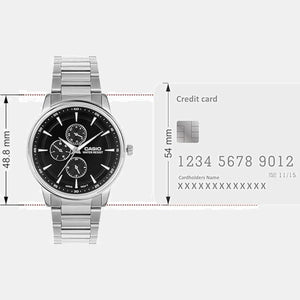 Enticer Men Quartz Black Dial Analog Stainless Steel Watch A2458