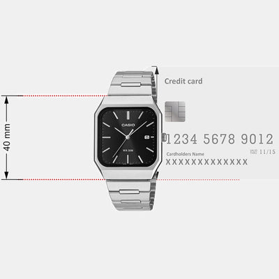 Enticer Men Quartz Black Dial Analog Stainless Steel Watch A2465