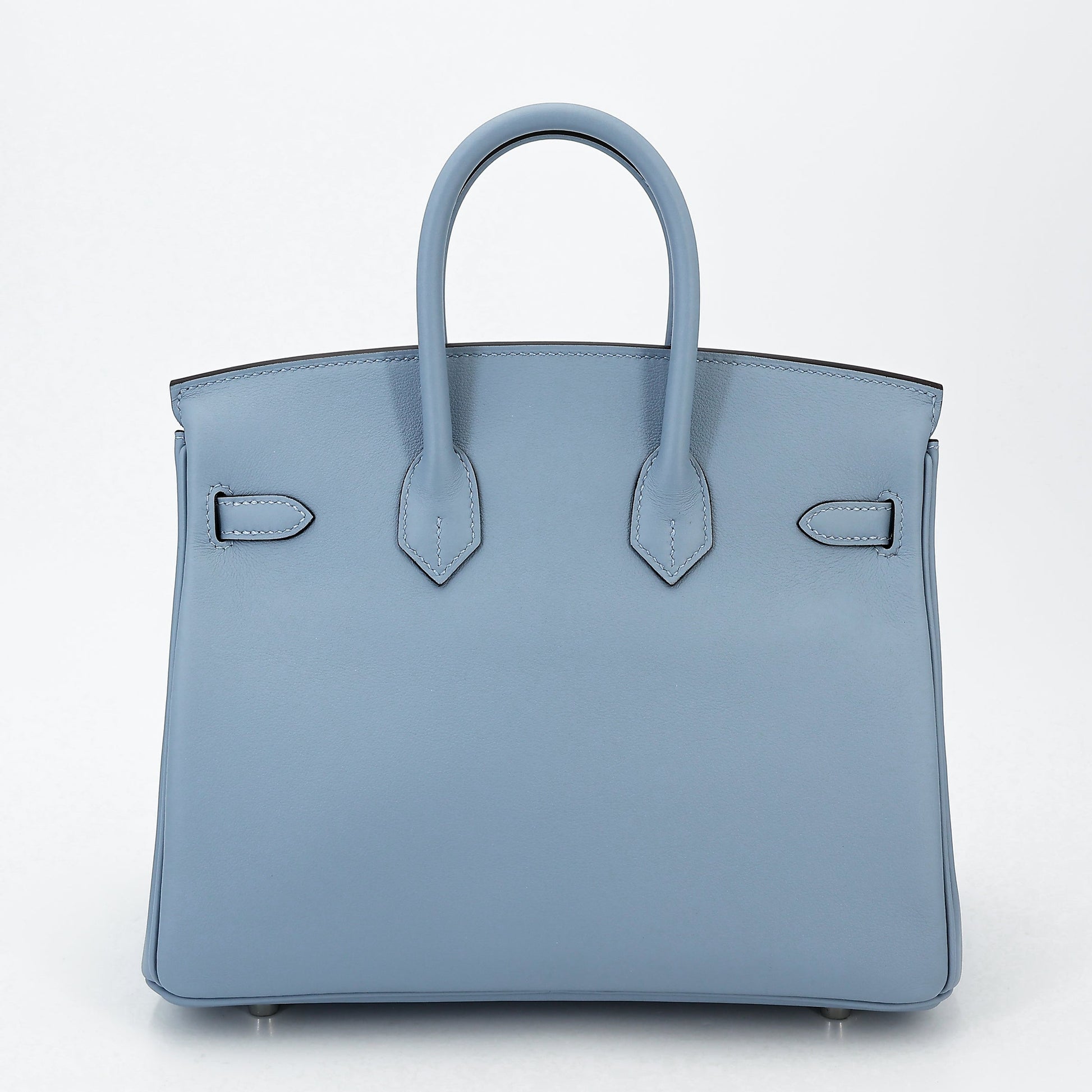 HERMÈS Birkin 25 Bleu Lin Swift Palladium hardware
