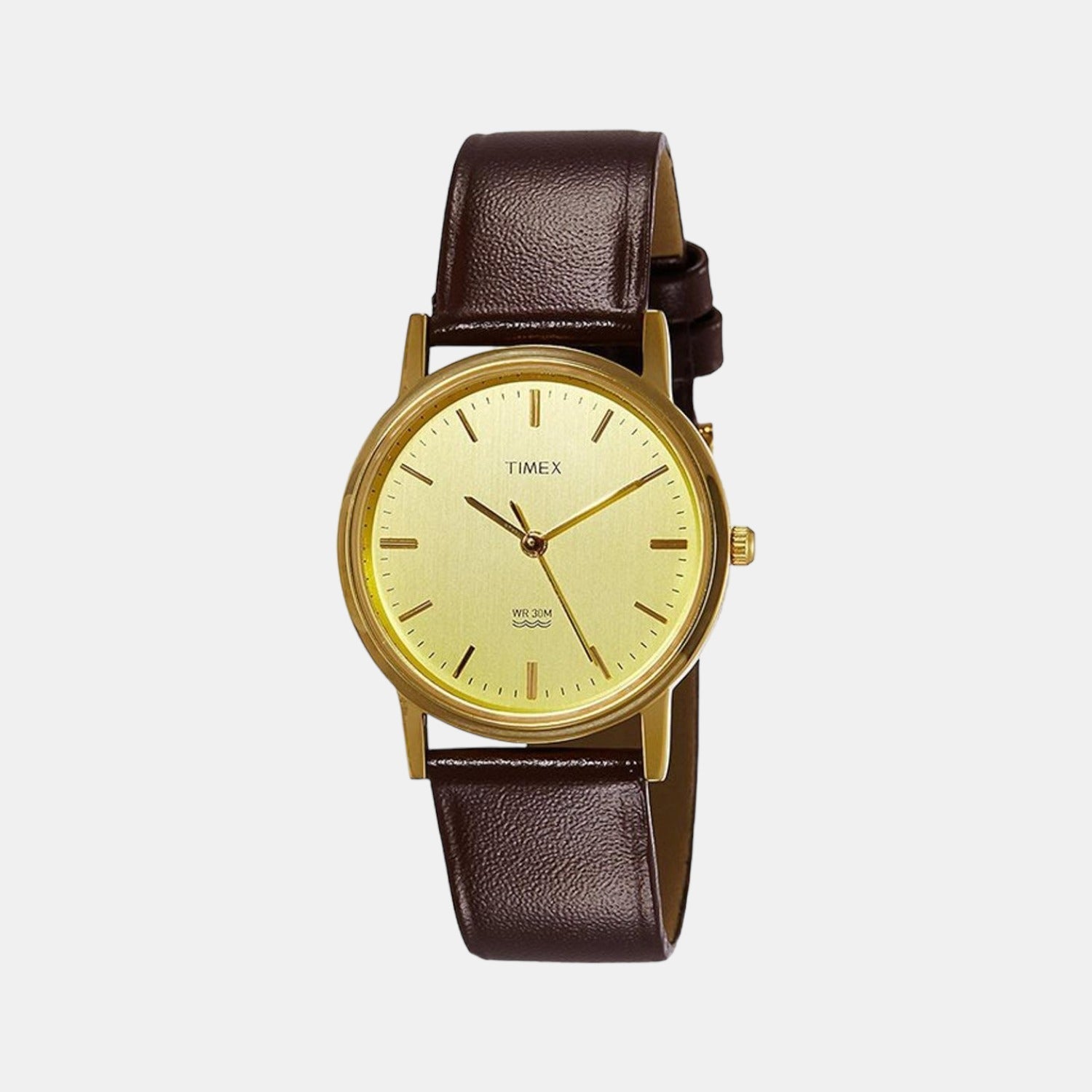 Classics Men Quartz Champagne Dial Analog Leather Watch A301