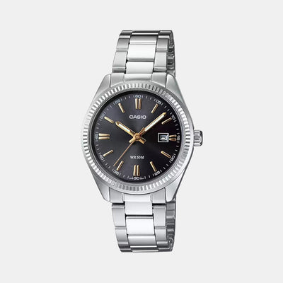 Enticer Women Quartz Black Dial Analog Stainless Steel Watch A474