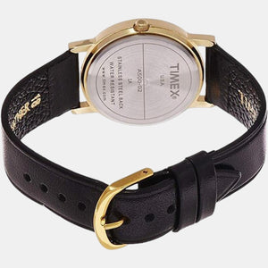 Classics Men Quartz White Dial Analog Leather Watch A500