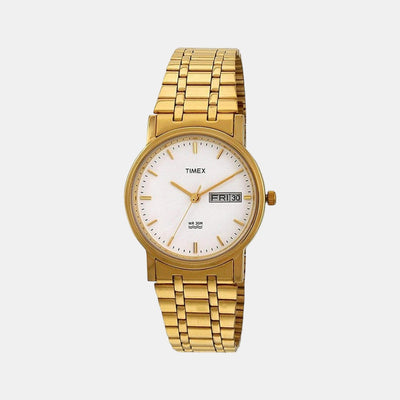 Classics Men Quartz White Dial Analog Stainless Steel Watch A503