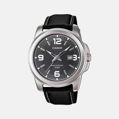 Enticer Men Quartz Black Dial Analog Leather Watch A554