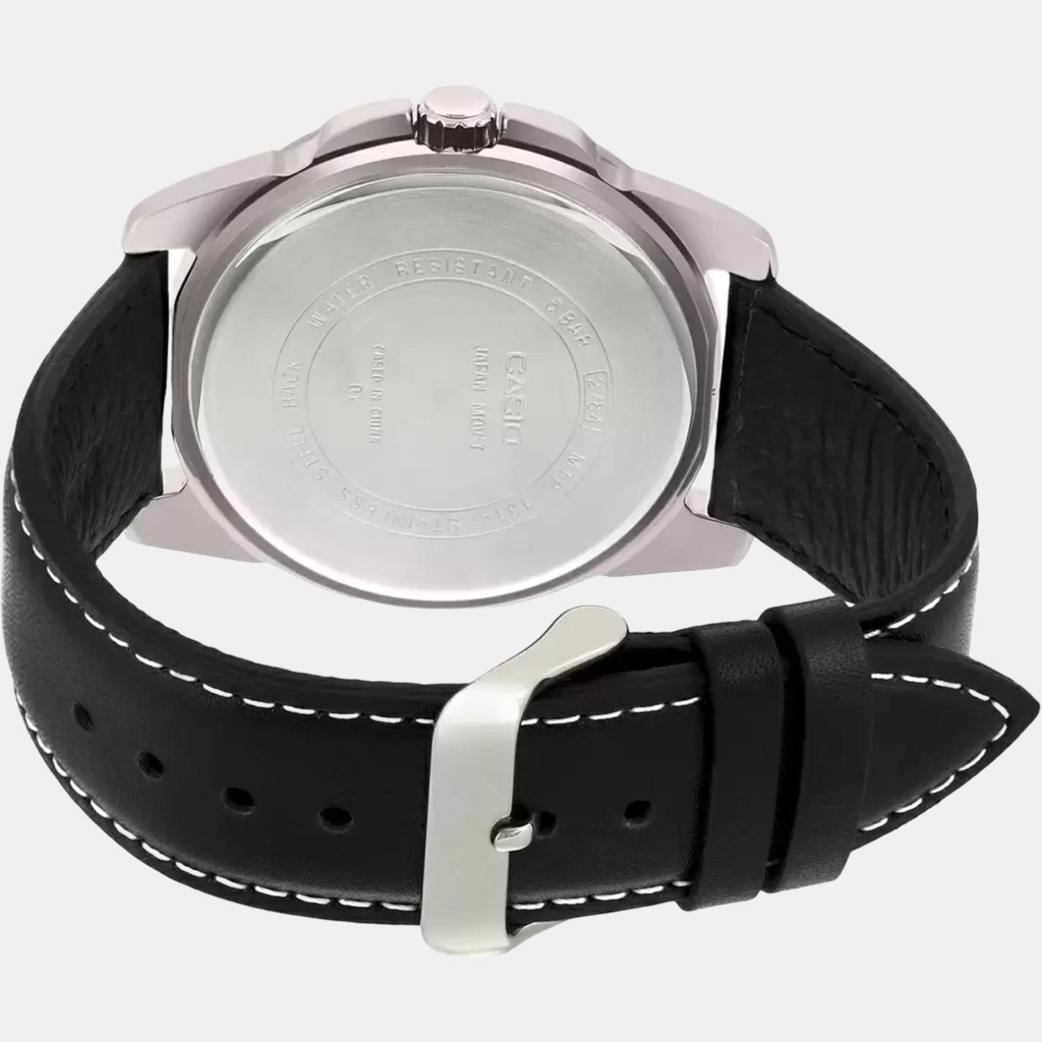Enticer Men Quartz Black Dial Analog Leather Watch A554