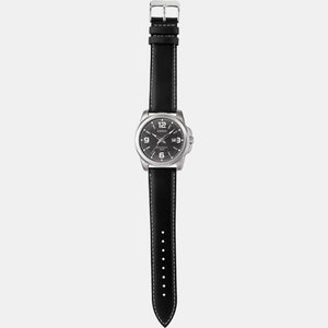 Enticer Men Quartz Black Dial Analog Leather Watch A554