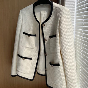 Riyo Statement Woolen Tweed Cardigan