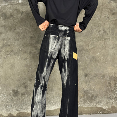 Waves Panelled-Shibori Black